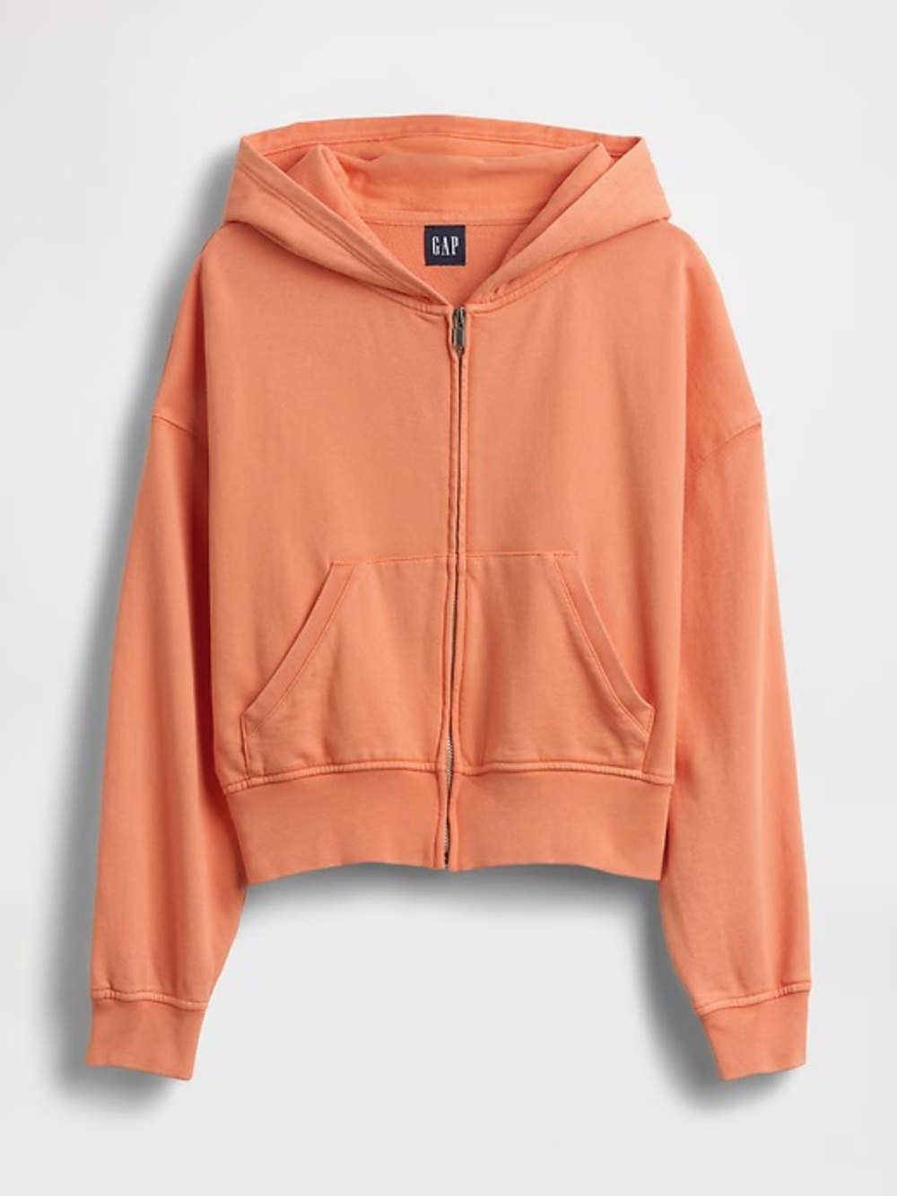 GAP VintageSoft Terry Zip Hoodie - Tangerine Orange
